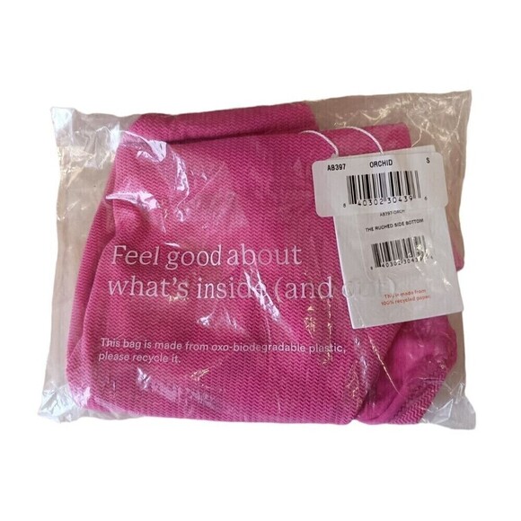 Andie Bikini Bottoms Small The Ruched Side Bottom Orchid Pink Women’s NWT - Picture 2 of 4